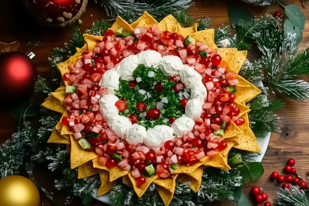 Fresh ingredients for Christmas Taco Cheese Ball Wreath, including cream cheese, cheddar, and rosemary.