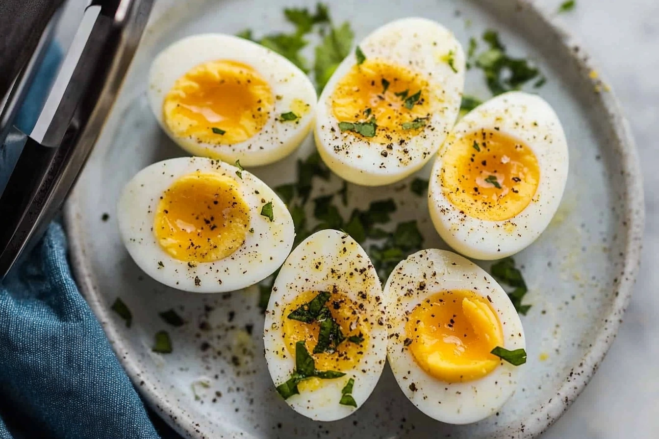 Preheating an air fryer for hard boiled eggs