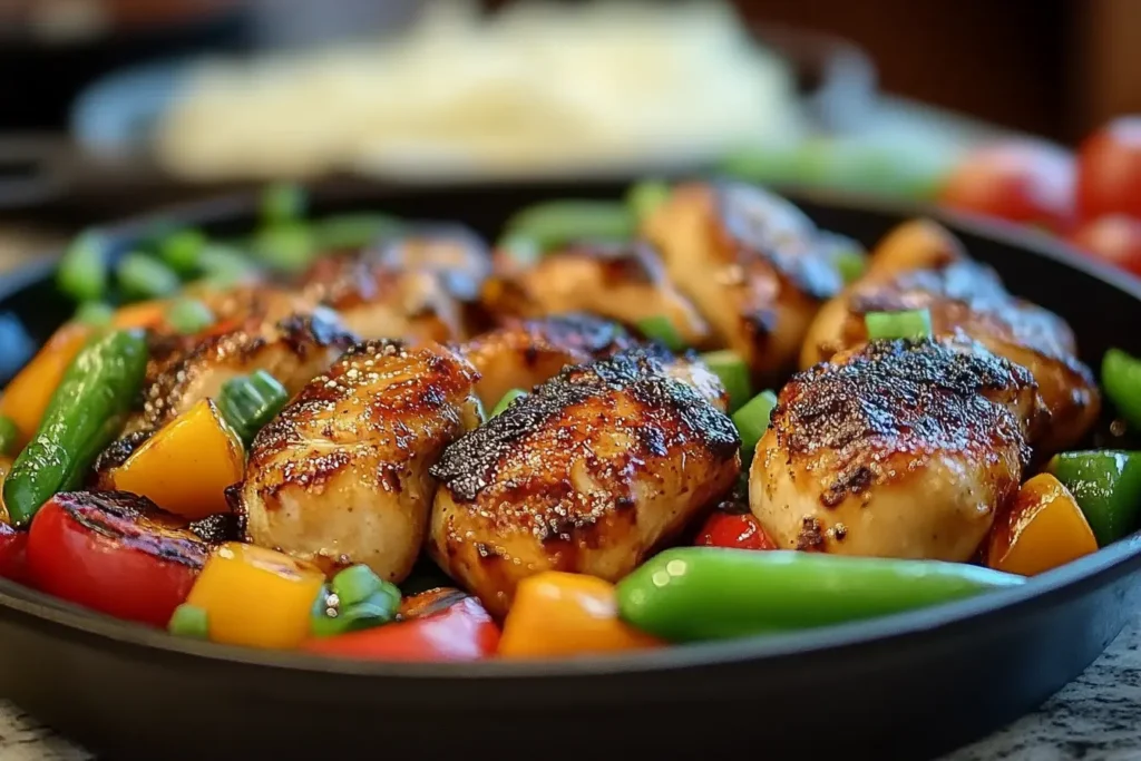 Assorted ingredients for Asian chicken marinade, including soy sauce, garlic, ginger, sesame oil, and chili paste in small bowls.