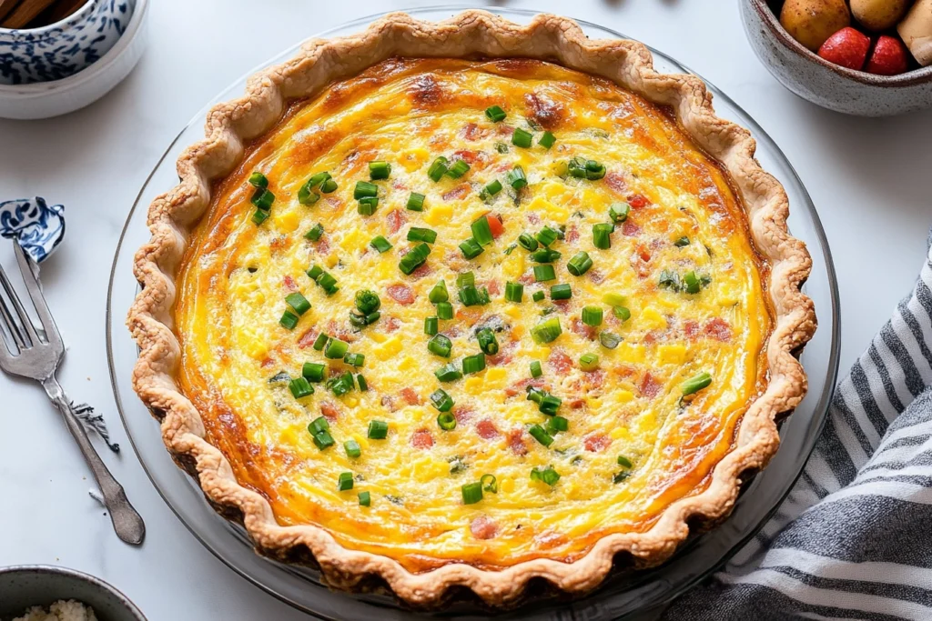 Crustless cottage cheese quiche with spinach and herbs