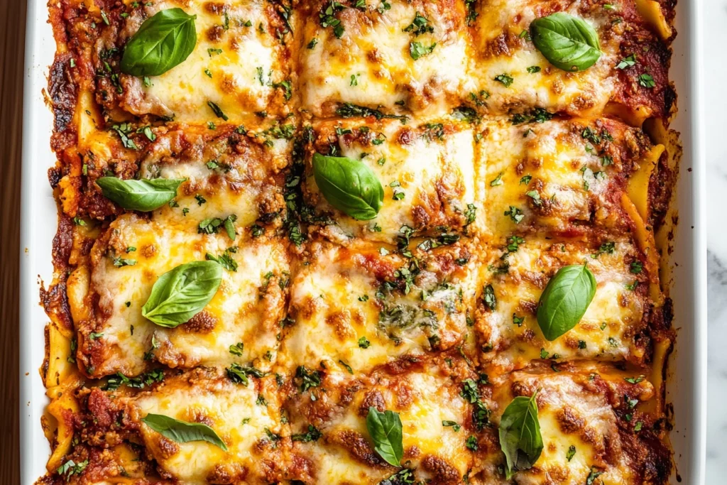 Different variations of healthy lasagna on a wooden table.