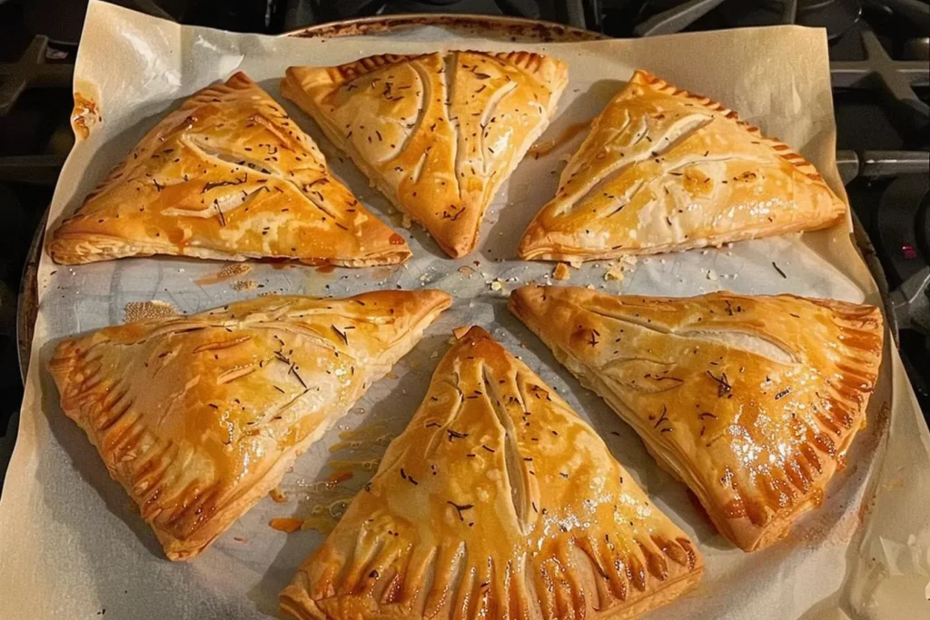 Seasoned ground beef and melted cheese mixture in a skillet for empanada filling.