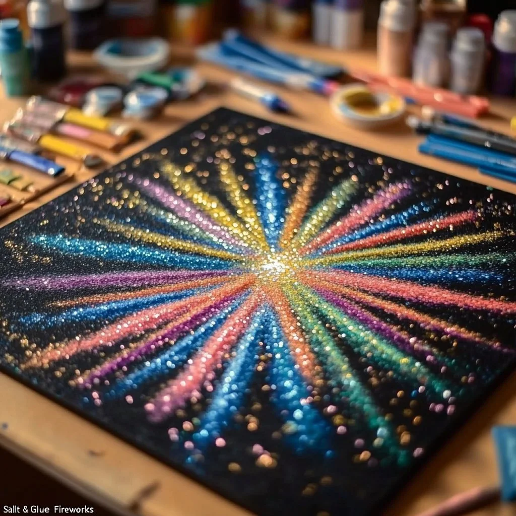 salt glue fireworks painting 2025 06 26 203851 - Salt & Glue Fireworks Painting