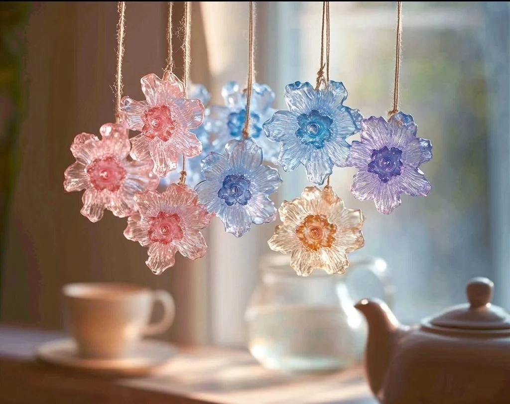 Colorful Borax crystal flowers created through a simple crystallization process