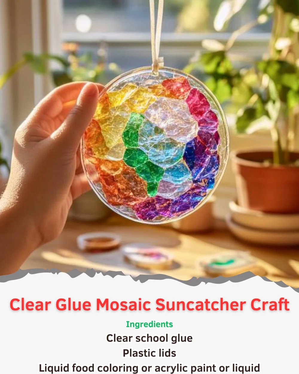 clear glue mosaic suncatcher craft 2025 07 16 161210 - Clear Glue Mosaic Suncatcher Craft