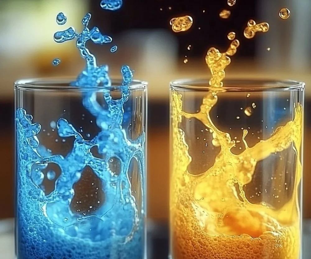 Colorful explosion science experiment showing a vibrant reaction in a lab setting.