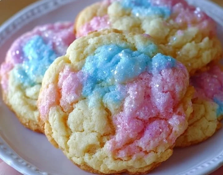Delicious Cotton Candy Cookies with vibrant colors and fluffy texture