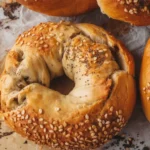 Healthy cottage cheese bagels made with almond flour and baking powder.