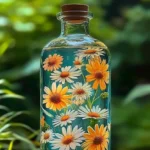 DIY spring flower sensory bottle filled with vibrant colors and natural elements.