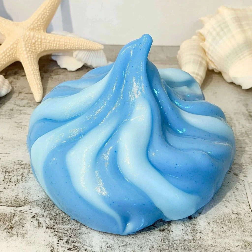Handmade fluffy slime in vibrant colors