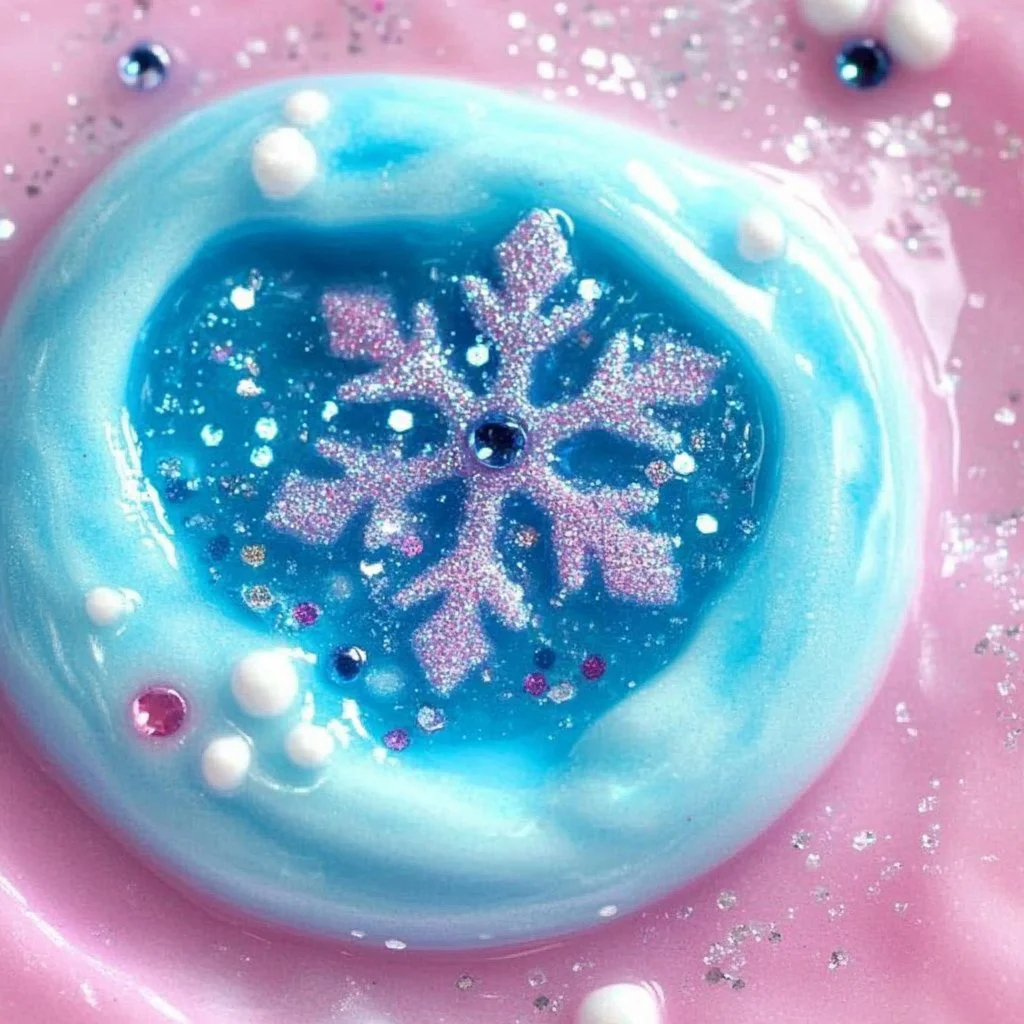 A vibrant frozen slime recipe with colorful ingredients in a bowl.