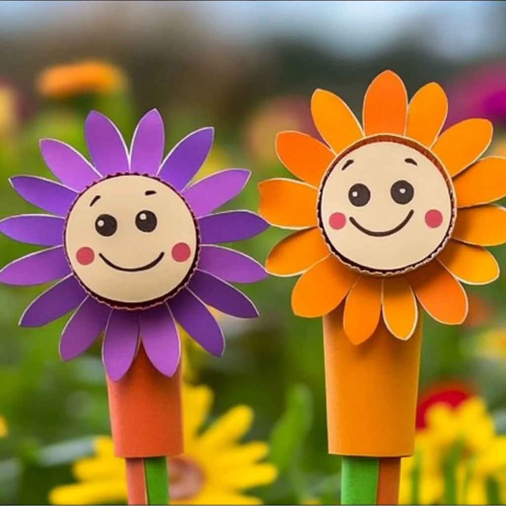 Colorful paper cup flowers tutorial with step-by-step instructions