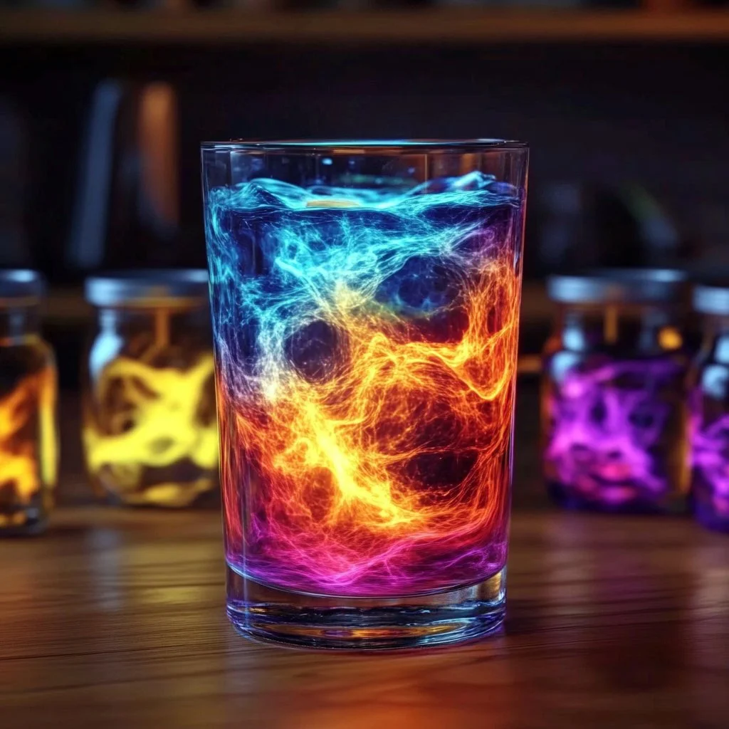 A colorful oil and water color experiment showcasing vibrant blending effects.