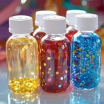 Colorful sensory bottle designed for relaxation and sensory play