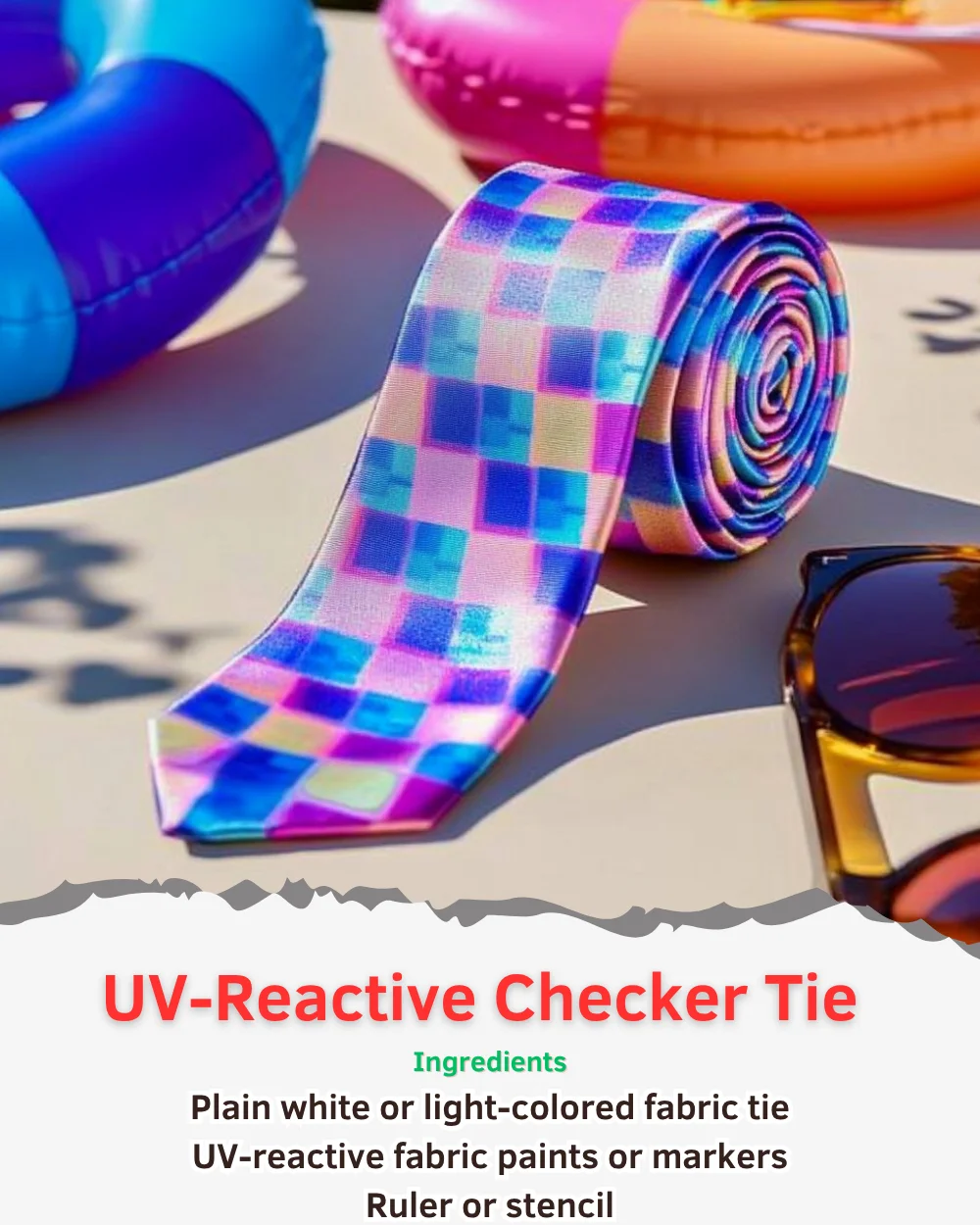 uv reactive checker tie 2025 07 16 161213 - UV-Reactive Checker Tie