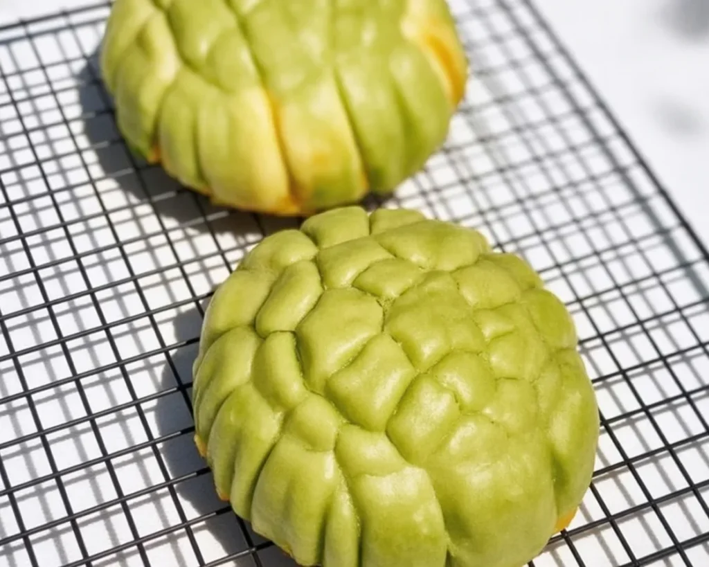 Delicious Matcha Pan, a Japanese sweet bread with vibrant green tea flavor.