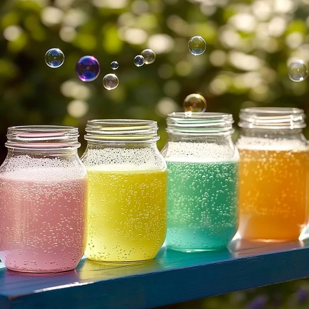 DIY bubble solution made with simple ingredients for fun bubble-making
