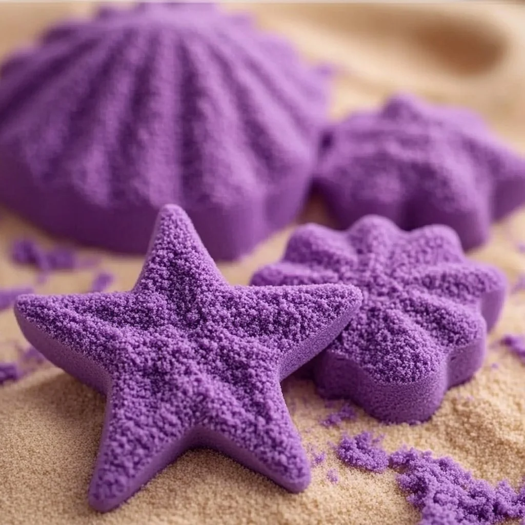 A bowl of homemade DIY kinetic sand ready for play and creativity.