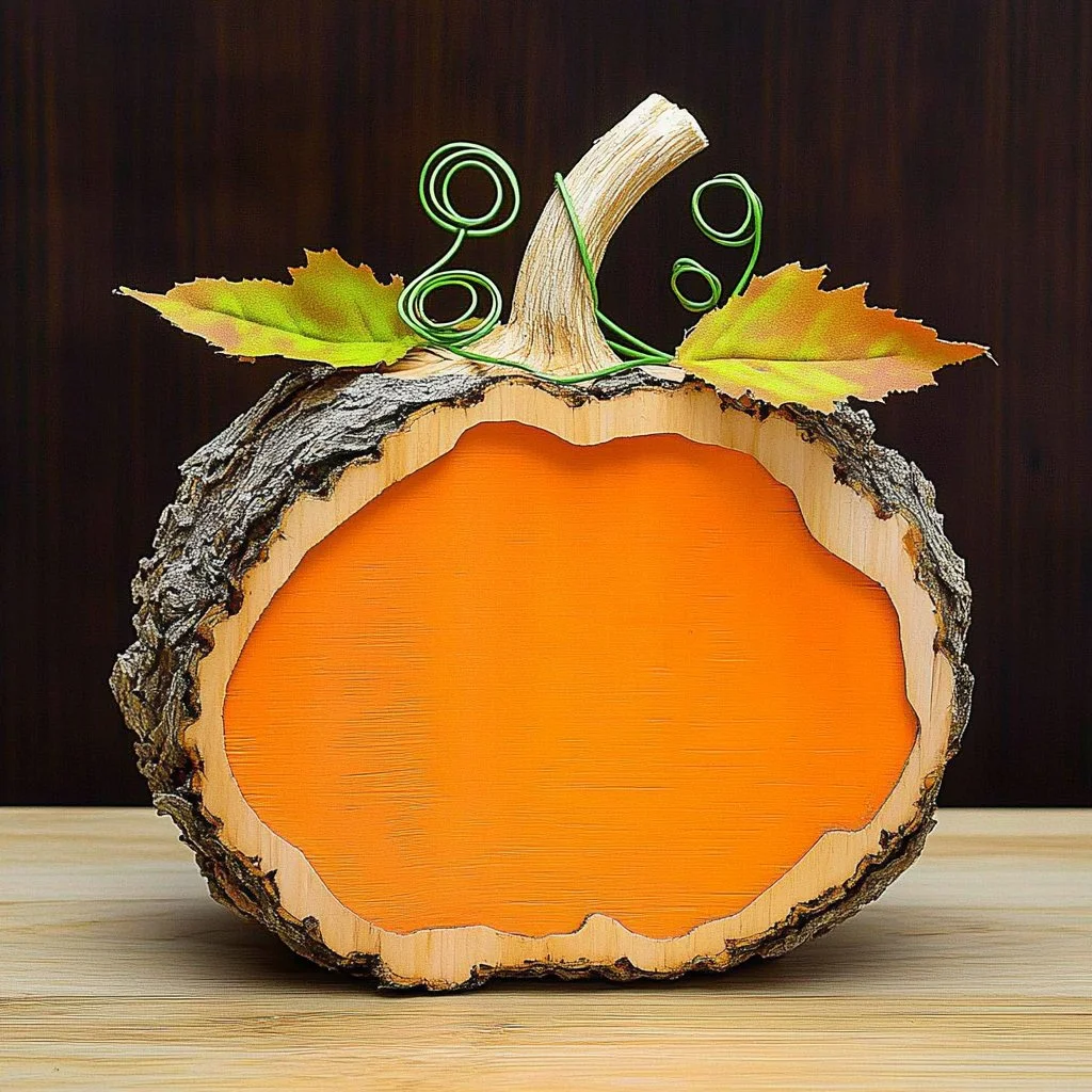 DIY wood slice pumpkins for fall home decor crafts