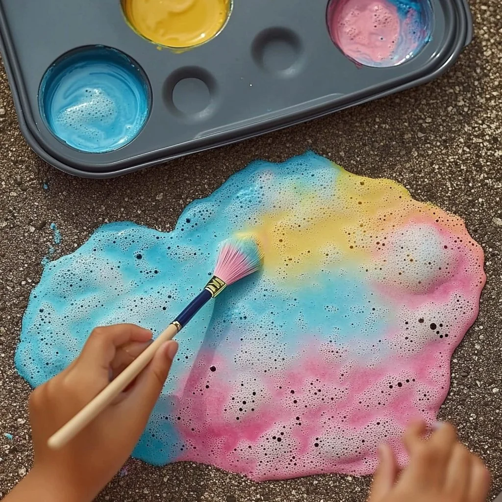 Vibrant Fizzy Chalk Paint used in a creative DIY project.