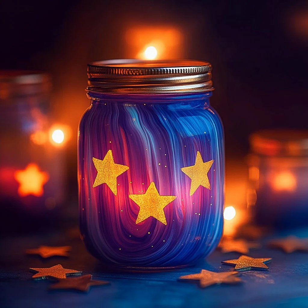 Colorful Galaxy Mason Jar for home decor and DIY projects