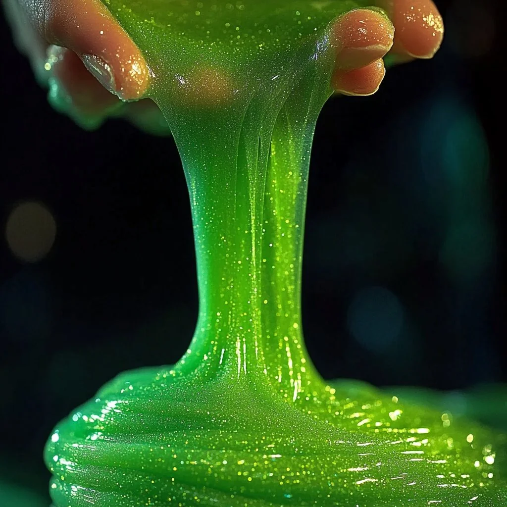 Homemade Glow-in-the-Dark Slime in a jar with glowing effect