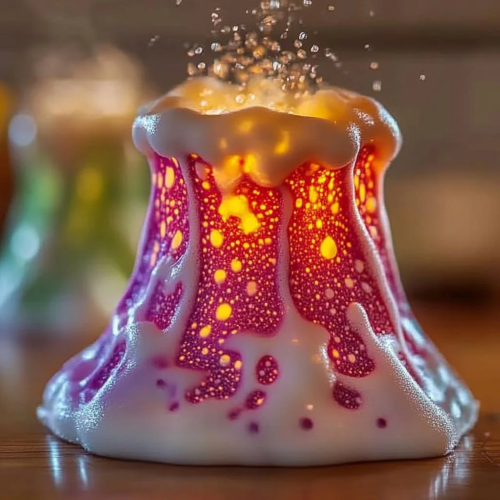 Kids performing a DIY science experiment with a mini volcano eruption