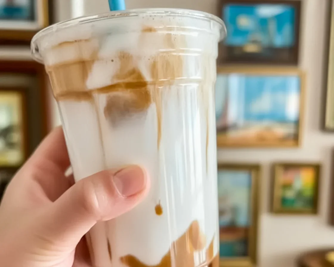 Fluffy Seagull Latte from Lighthouse Keeper's Pantry with peanut butter and fluff.