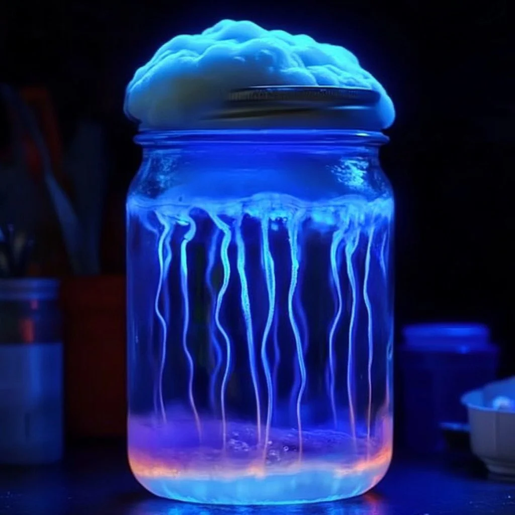 Decorative Thundercloud Jar creating a stunning lightning effect