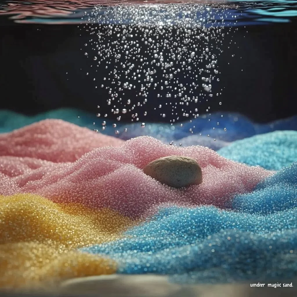 Vibrant underwater sand showcasing its magical properties in an aquatic environment
