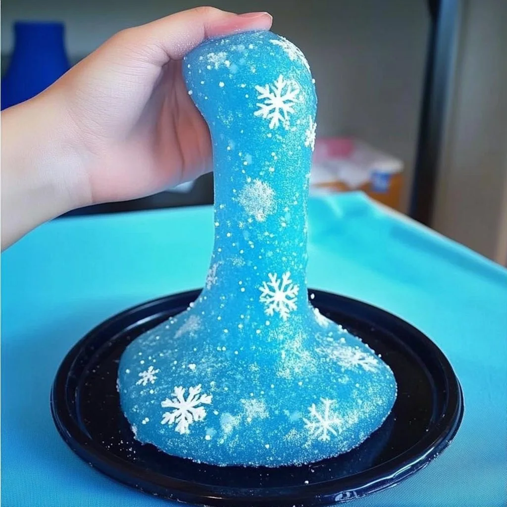 Winter Glitter Slime with sparkling snow-like glitter for festive play
