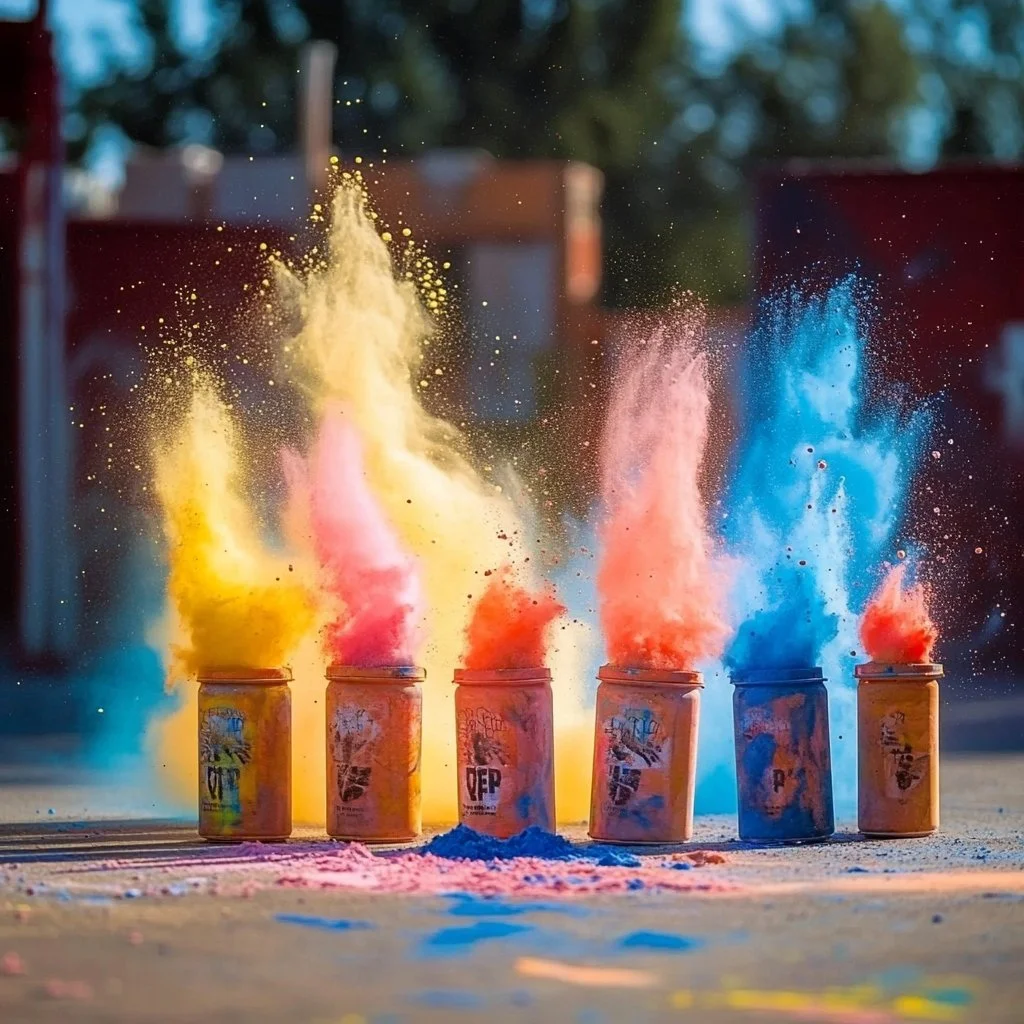 Chalk and vinegar pop rockets demonstrating a fun science experiment