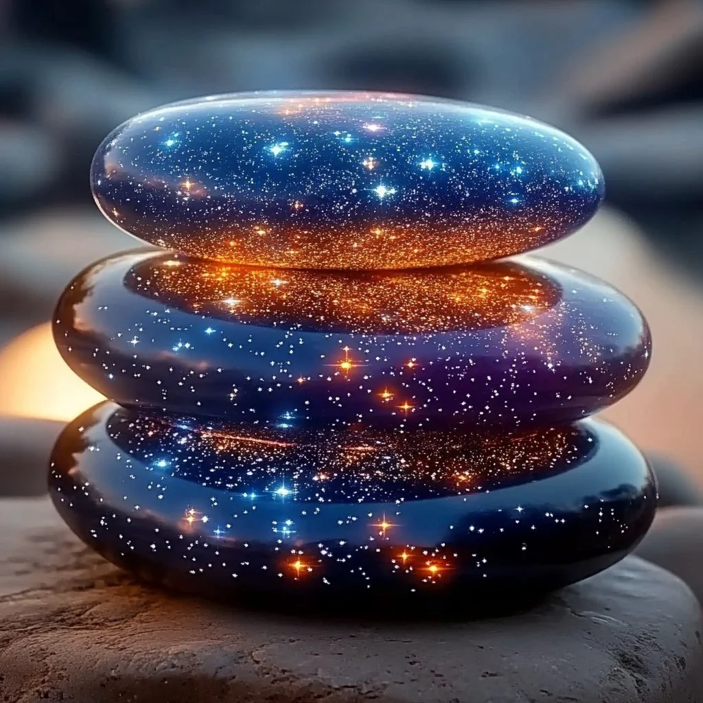 Colorful worry stones for anxiety relief and mindfulness