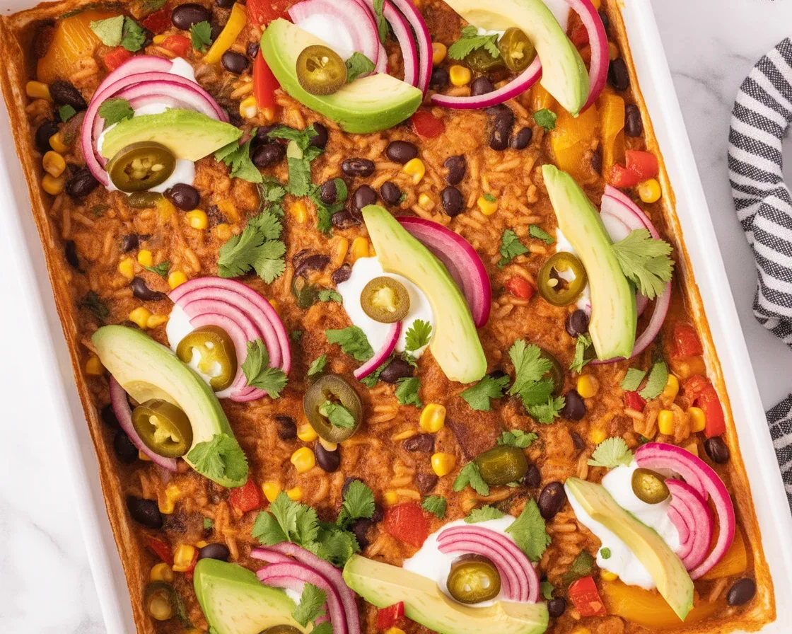 Delicious taquito casserole baked to perfection for fall gatherings.