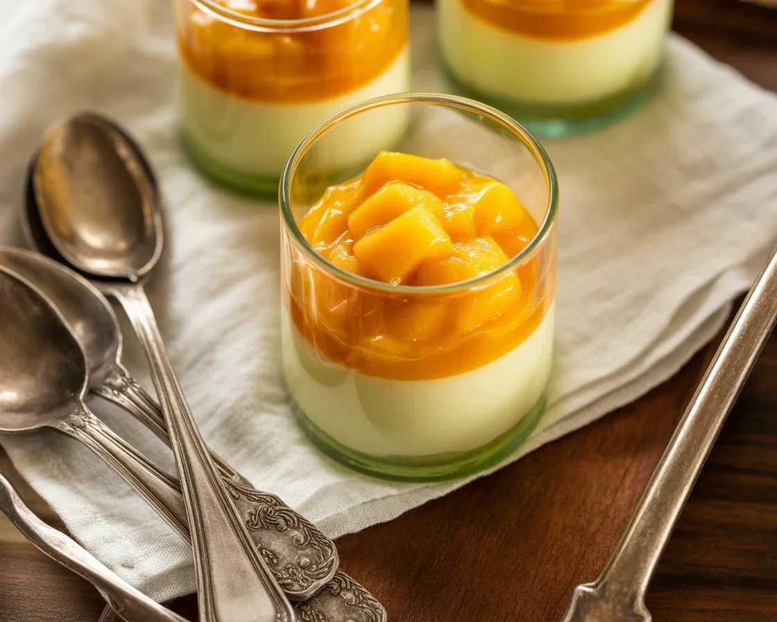 Lavender saffron panna cotta topped with lavender flowers and a sprinkle of saffron.