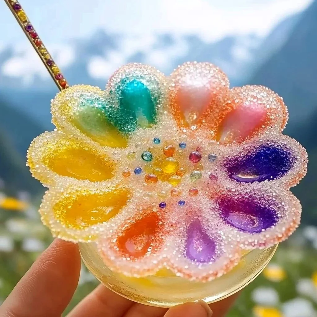 Colorful DIY flowers salt painting art project