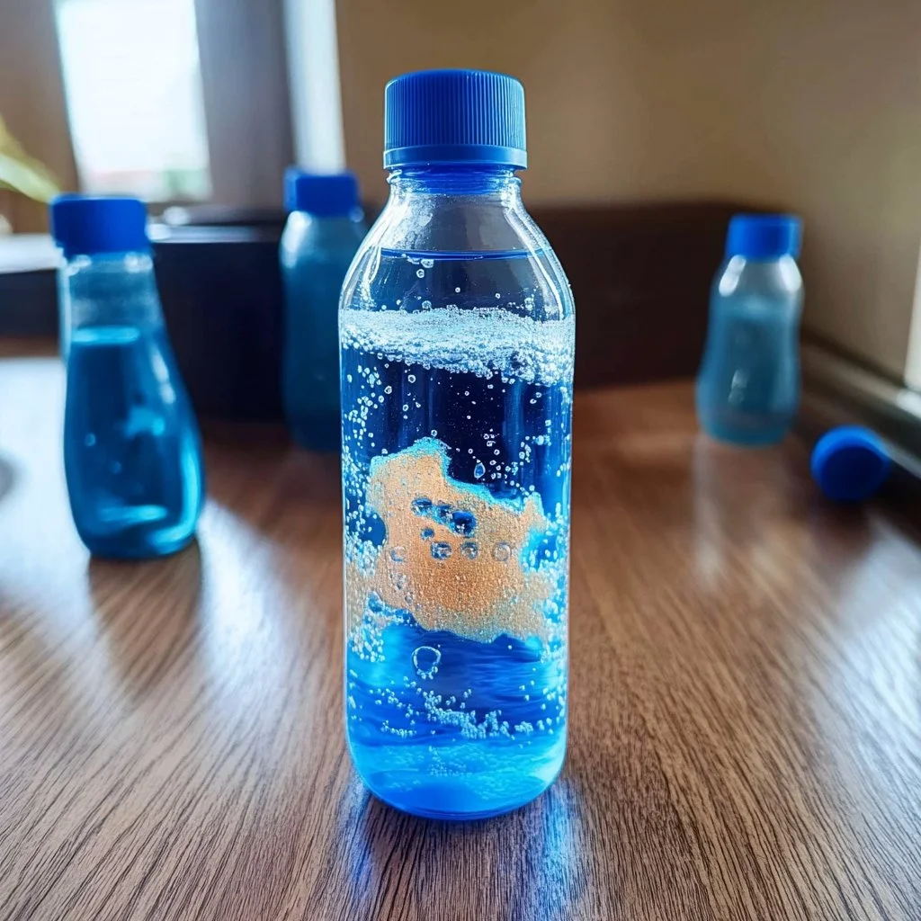 DIY lava lamp project with colorful liquids and bubbling wax