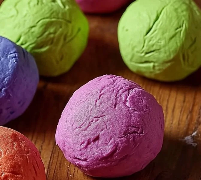 Colorful DIY play dough for creative kids' craft activities