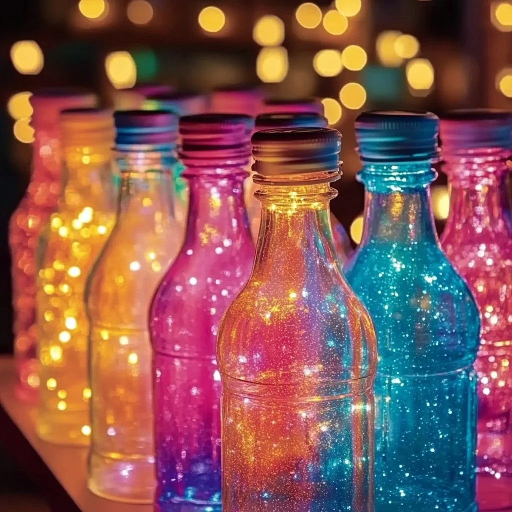 Colorful DIY Rainbow Glow Lava Lamp project for home decor