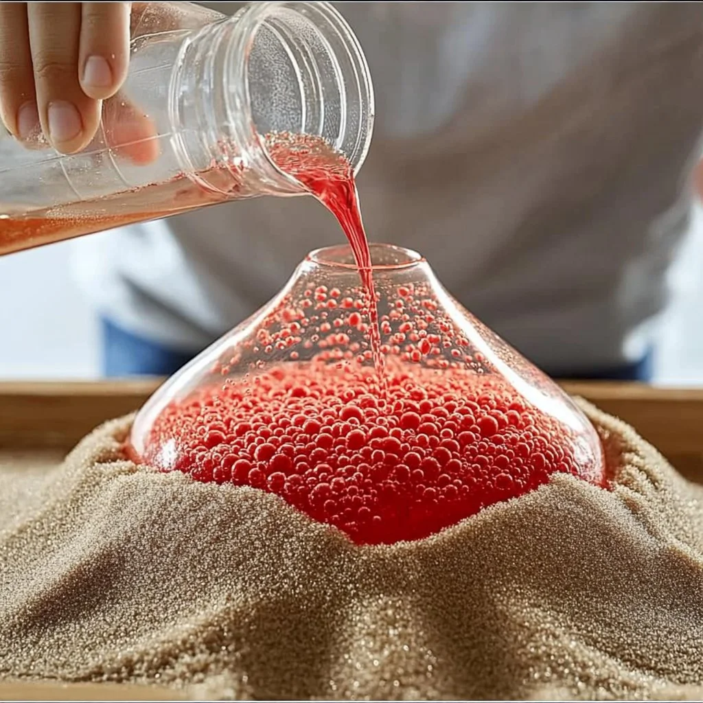 Exploding sand volcano showcasing the eruption of sand and its unique formation