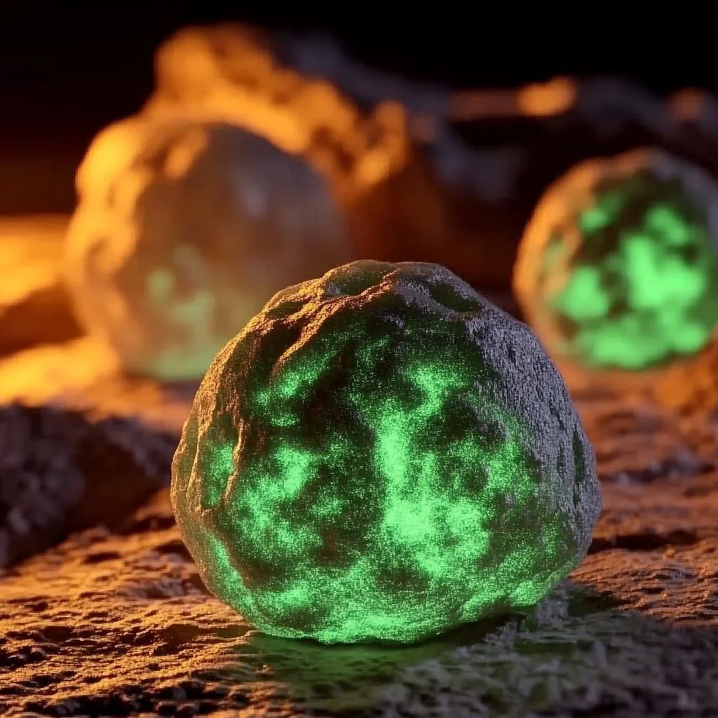 Colorful glowing bouncy moon rocks for creative play and decoration.