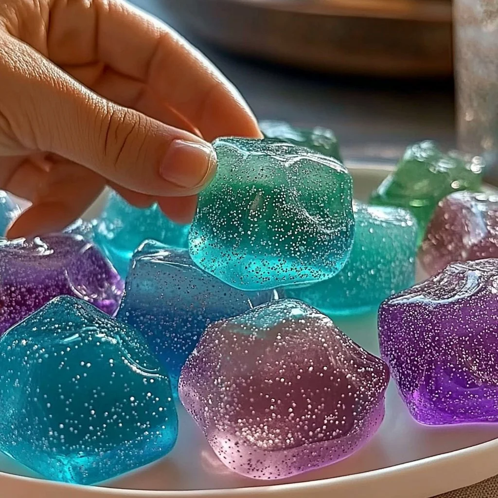Glowing Bouncy Moon Rocks glowing in the dark, perfect for decorations or gifts.