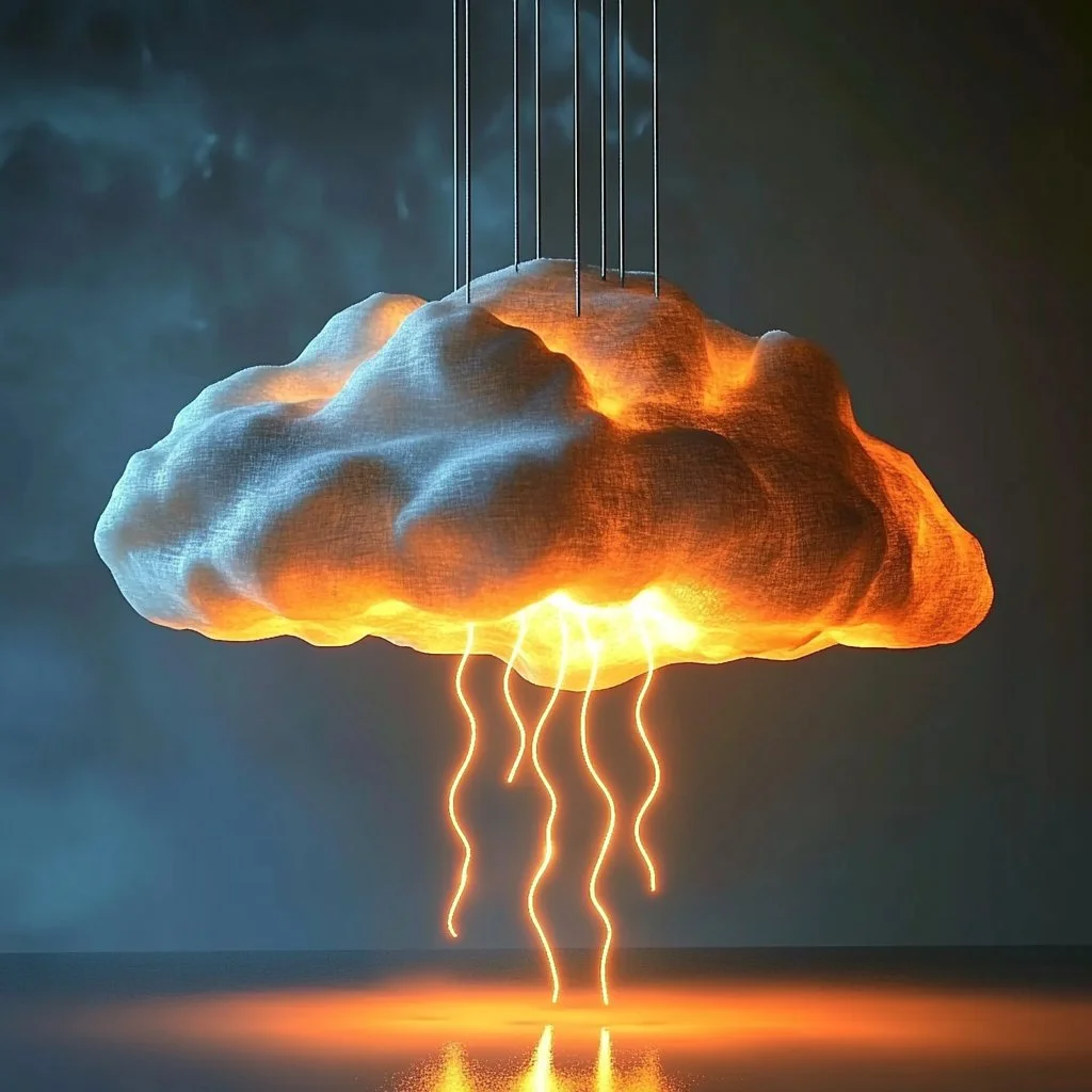 Close-up of a Glowing Thundercloud Drink with vibrant colors and a glowing effect