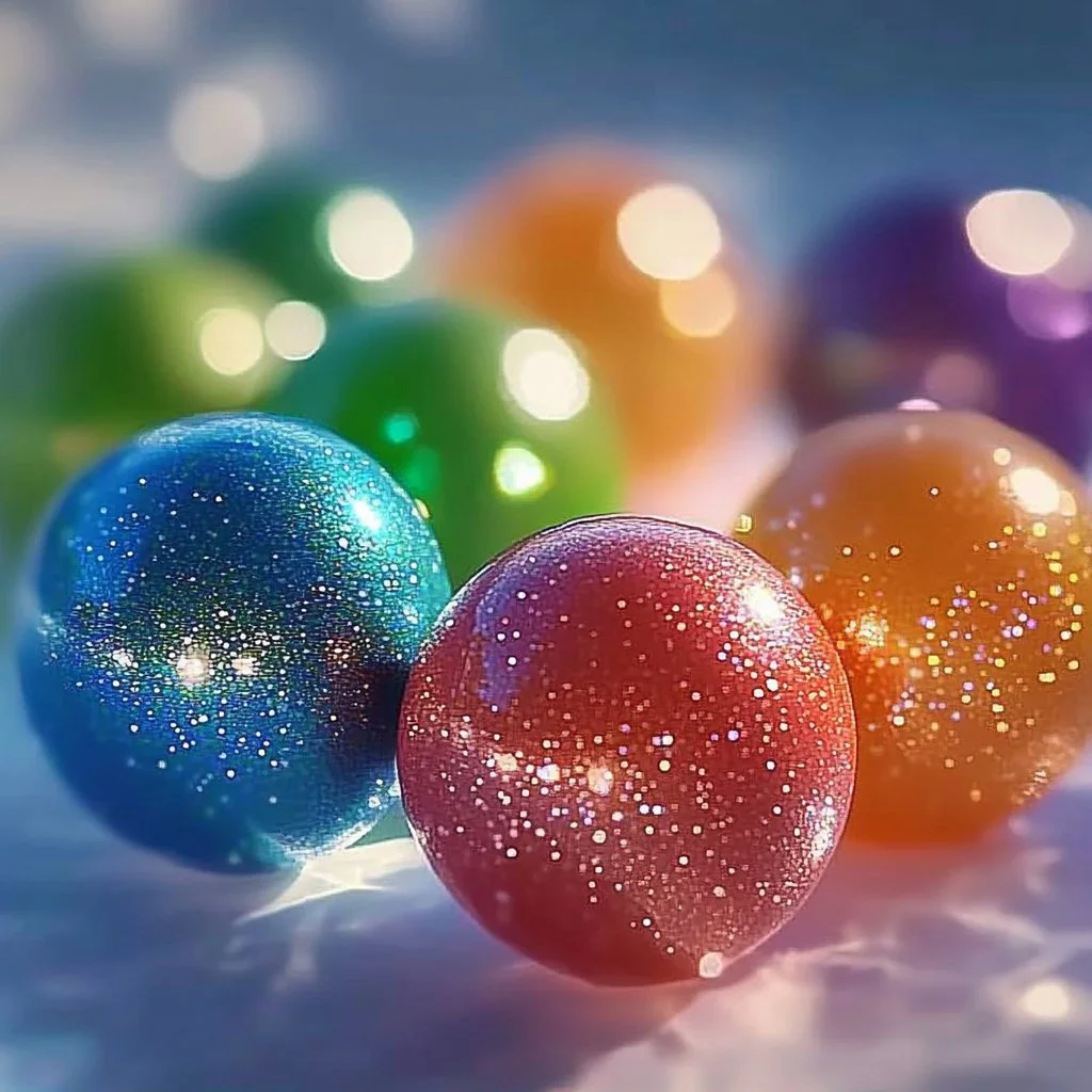 Colorful homemade bouncy balls made with easy DIY ingredients