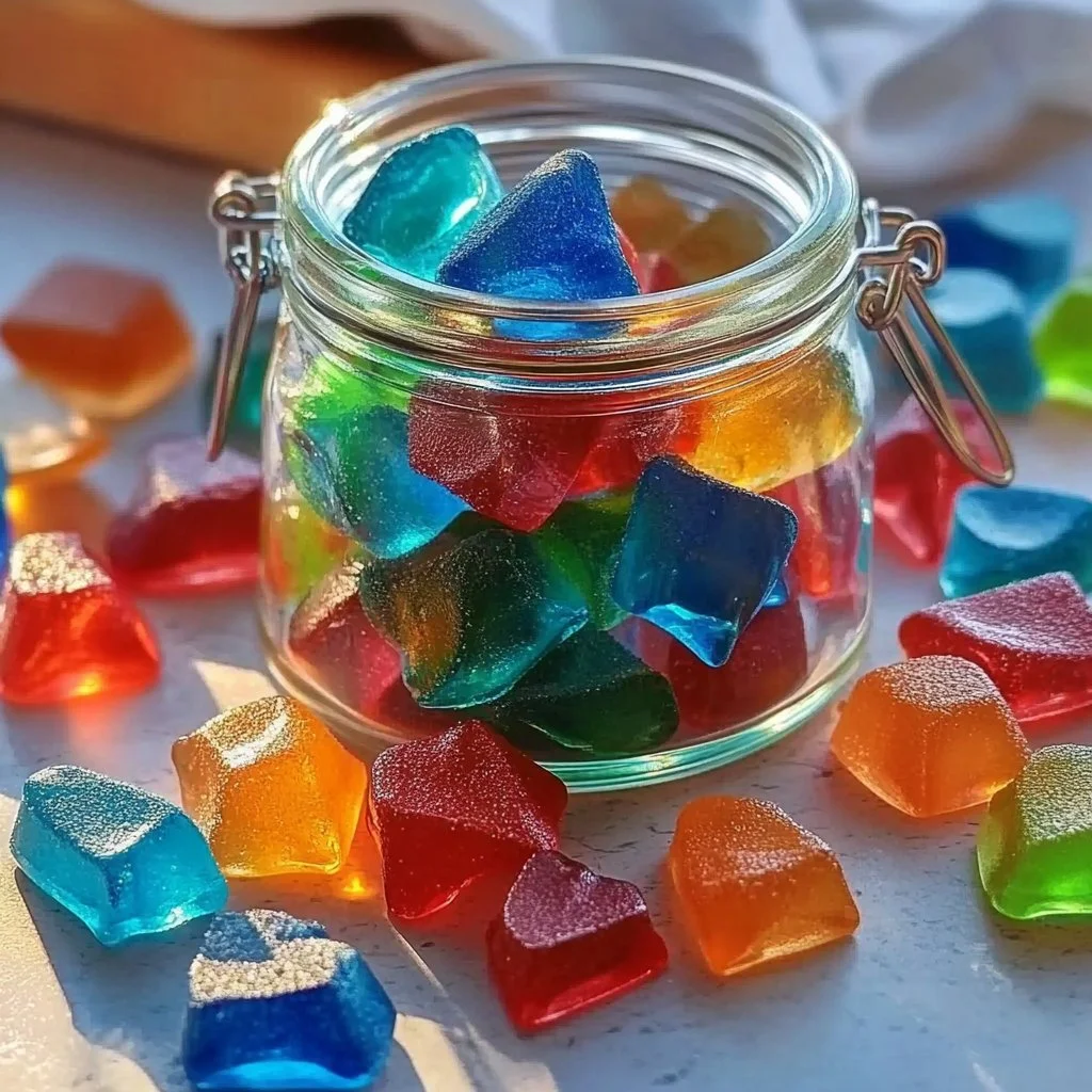 Colorful homemade gummies made with natural ingredients