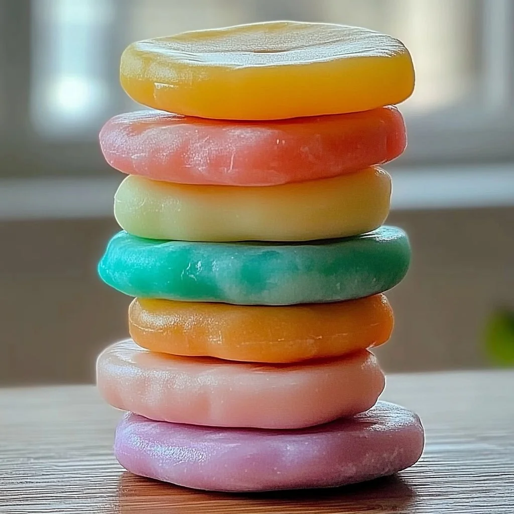 Colorful homemade play dough in various shapes and sizes on a table.