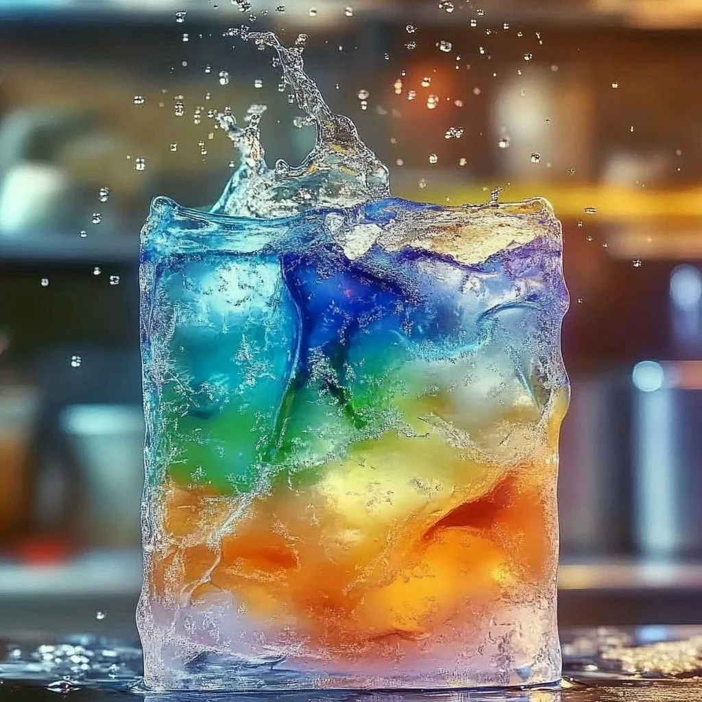 A vibrant ice painting experiment showcasing colorful ice artworks.