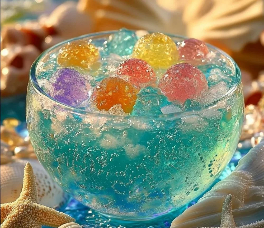 A serene view of Mermaid's Lagoon showcasing crystal-clear waters and mythical mermaids.