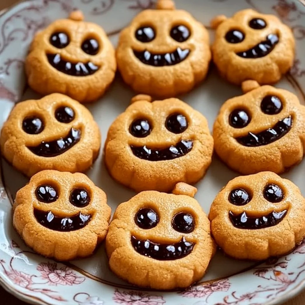 Milk Chocolate Stuffed Jack-O-Lantern Cookies for Halloween