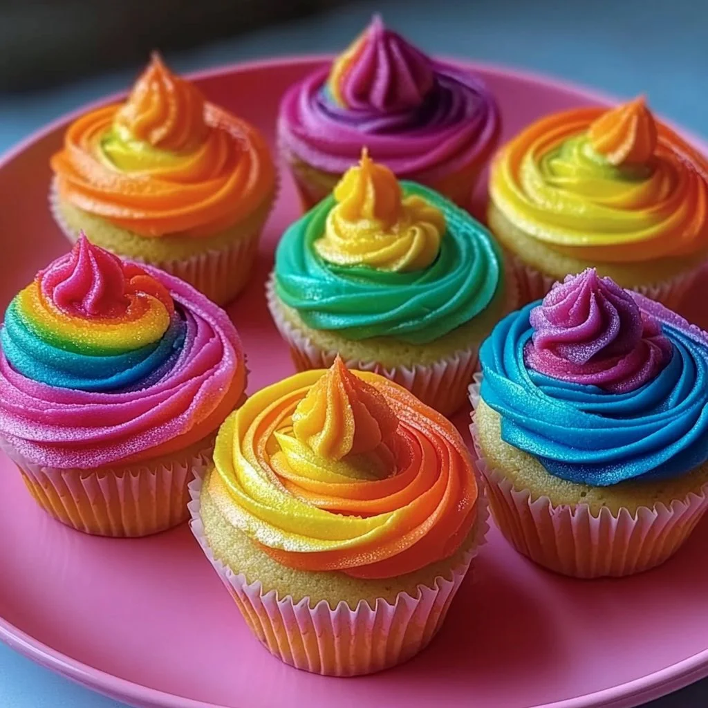 Colorful Neon Cupcakes ready for a vibrant party celebration